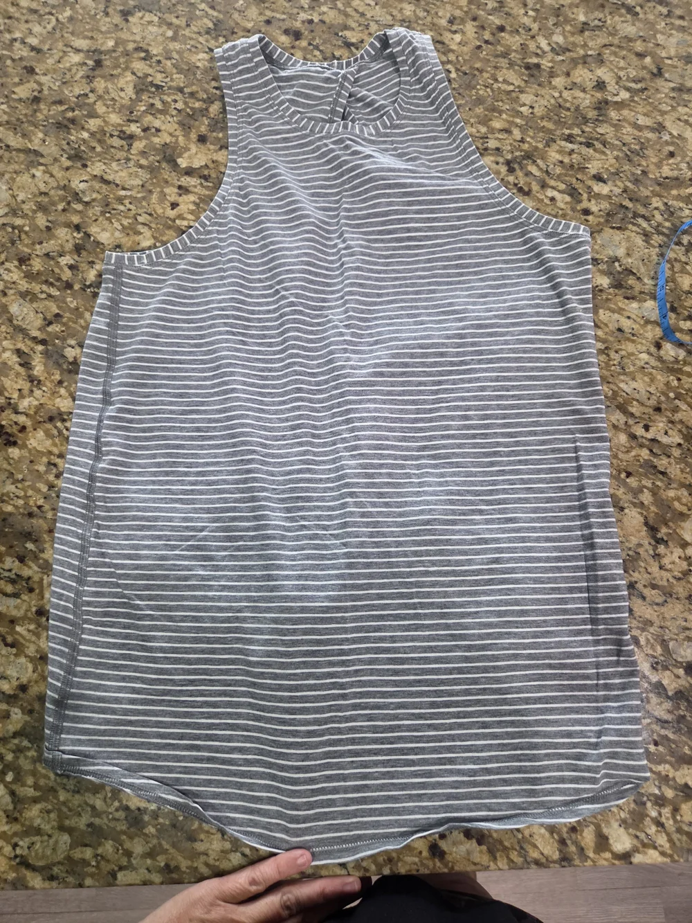 lululemon athletica Gray and White Striped All Tied Up Tank